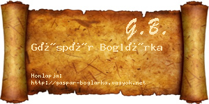 Gáspár Boglárka névjegykártya